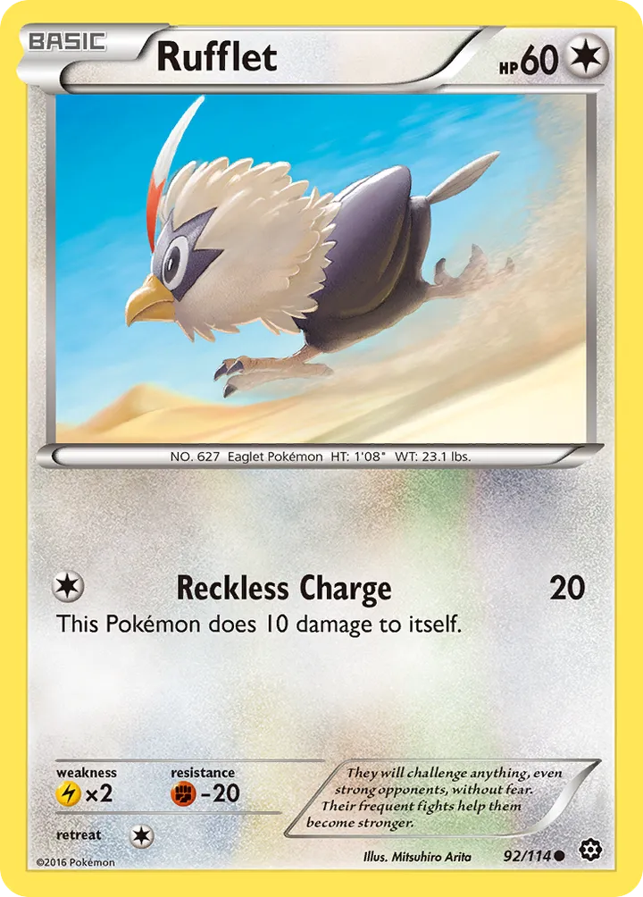 XY—Steam Siege 영어판 Rufflet 92 카드 앞면