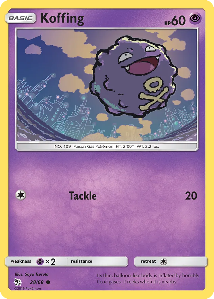Hidden Fates 英語版 Koffing 28 カード表面