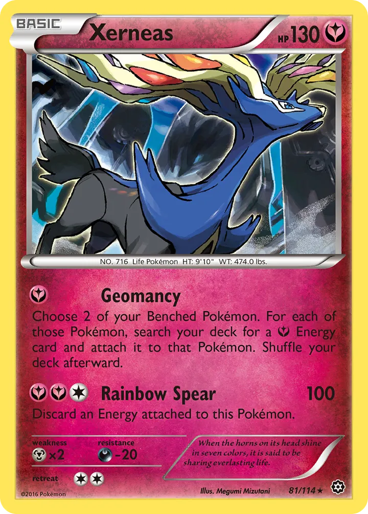 XY—Steam Siege 英語版 Xerneas 81 カード表面