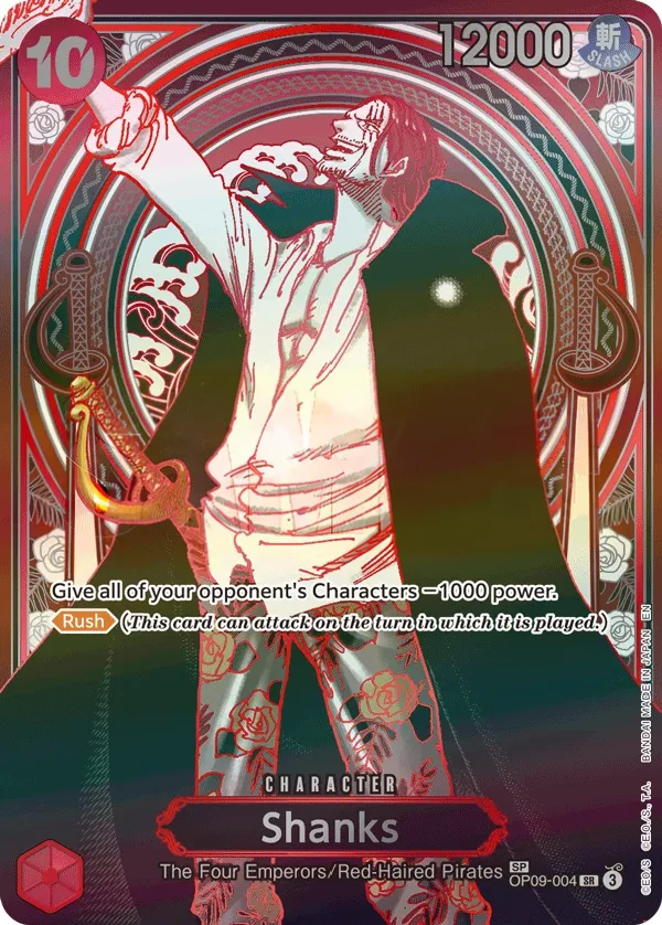 Emperors in the New World 영어판 Shanks OP09-004 · 패럴렐 6 카드 앞면