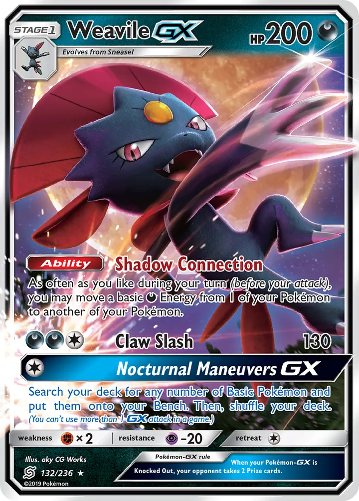Sun & Moon—Unified Minds 英語版 Weavile-GX 132 カード表面