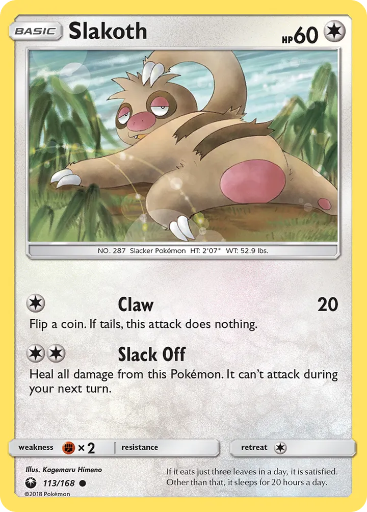 Sun & Moon—Celestial Storm 영어판 Slakoth 113 카드 앞면