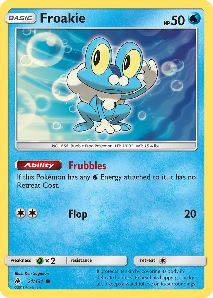 Sun & Moon—Forbidden Light 영어판 Froakie 21 카드 앞면