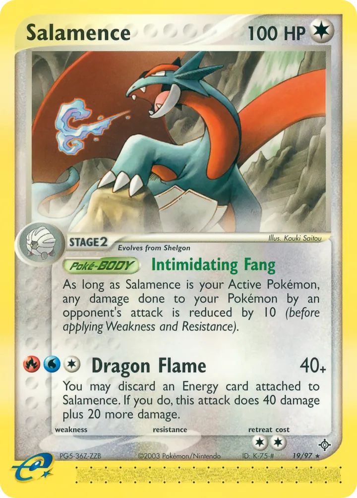 EX Dragon 영어판 Salamence 19 카드 앞면