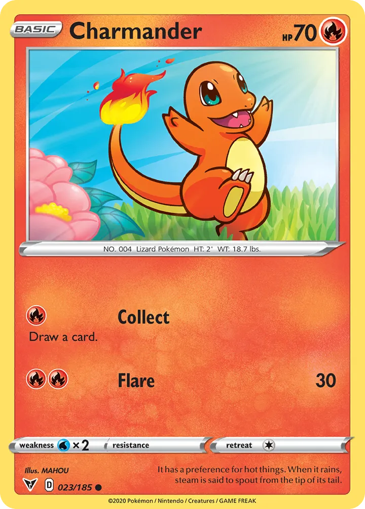 Front of Charmander 23, Sword & Shield—Vivid Voltage English