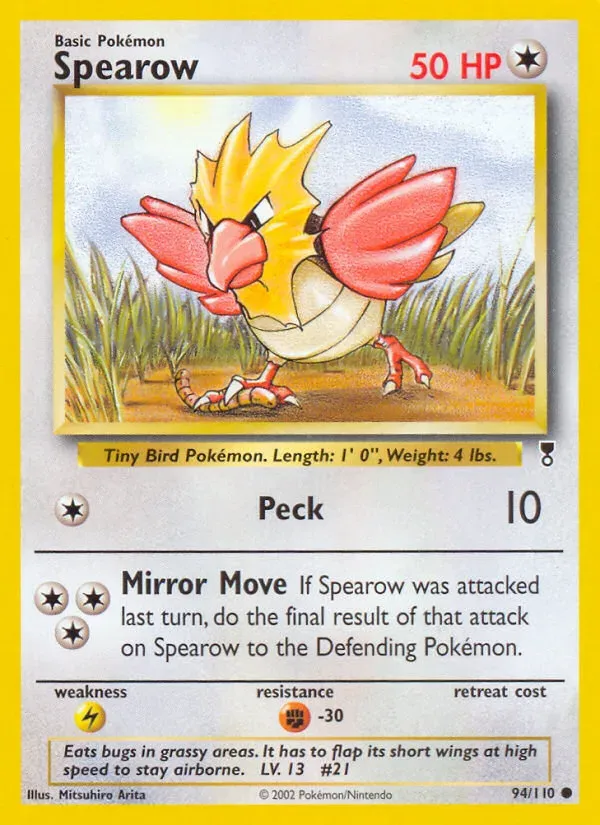 Legendary Collection 영어판 Spearow 94 카드 앞면