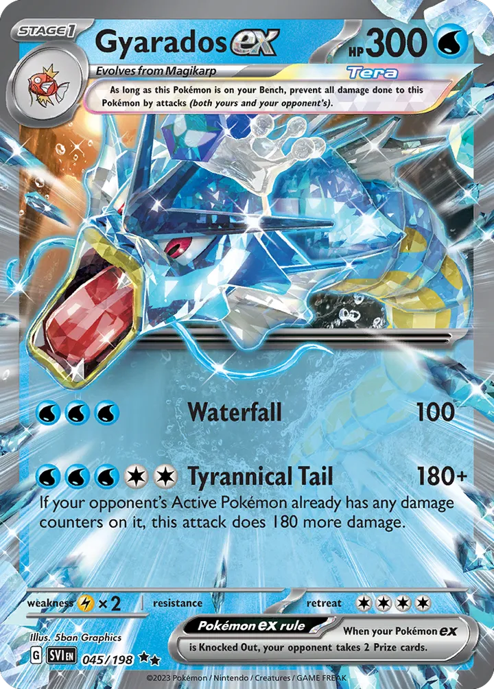 Scarlet & Violet 영어판 Gyarados ex 45 카드 앞면