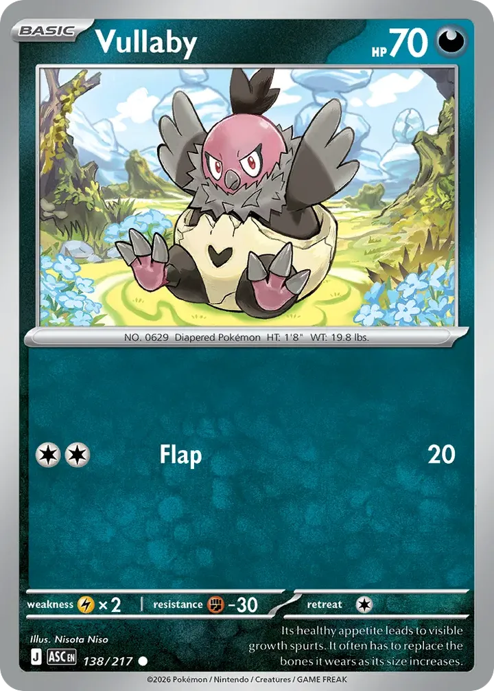 Mega Evolution—Ascended Heroes 英語版 Vullaby 138 カード表面