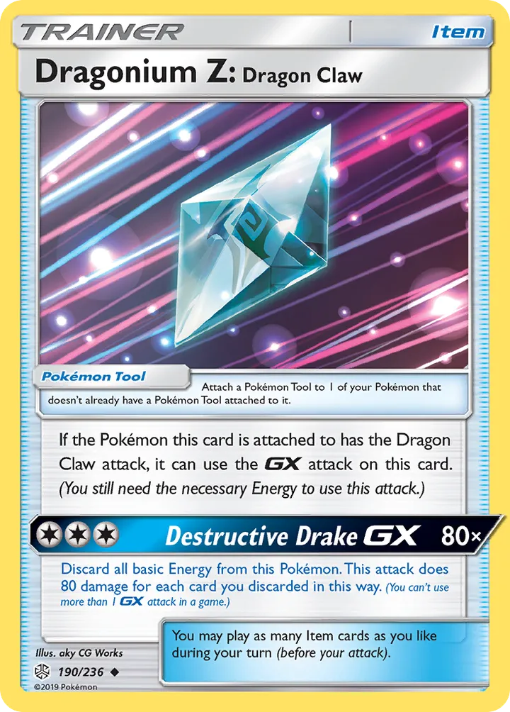Sun & Moon—Cosmic Eclipse 영어판 Dragonium Z: Dragon Claw 190 카드 앞면