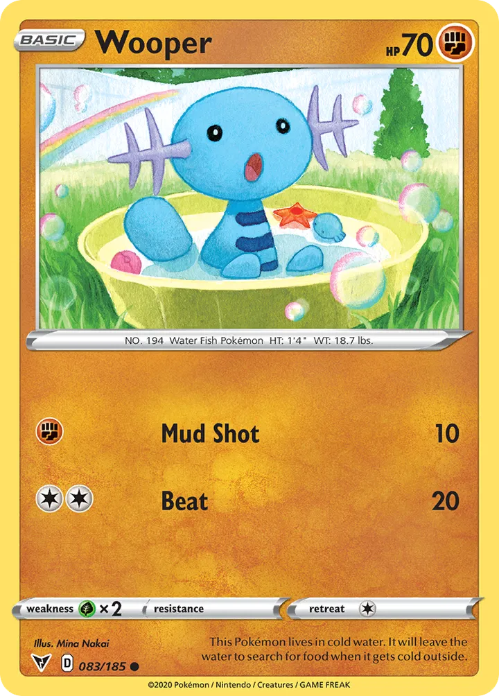 Sword & Shield—Vivid Voltage 英語版 Wooper 83 カード表面