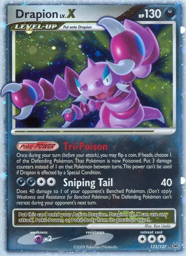 Front of Drapion LV.X 123, Platinum English