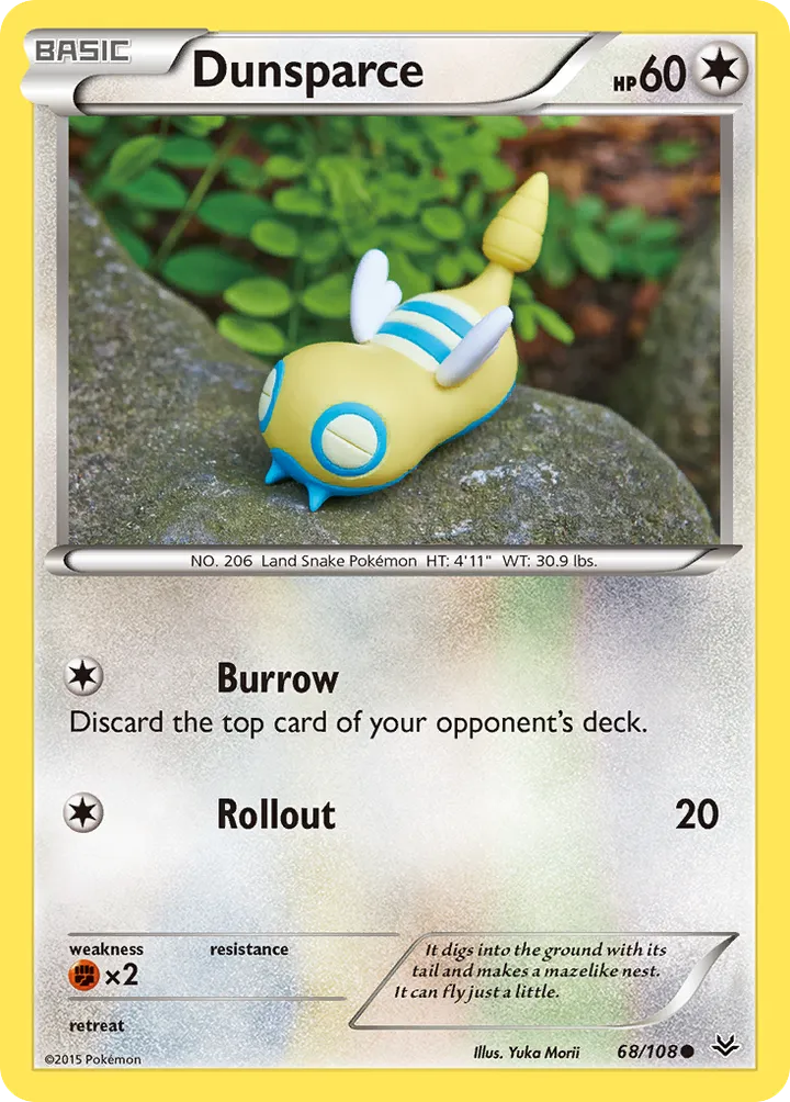 XY—Roaring Skies 영어판 Dunsparce 68 카드 앞면