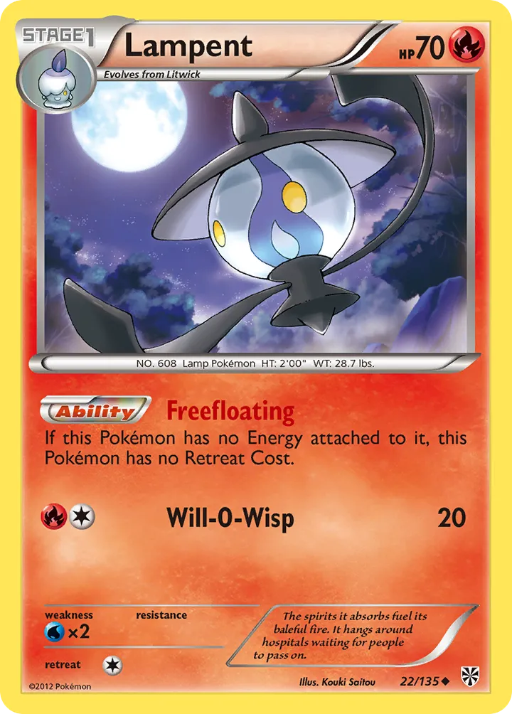 Black & White—Plasma Storm 영어판 Lampent 22 카드 앞면
