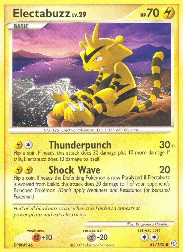 Front of Electabuzz 81, Diamond & Pearl English