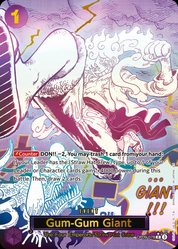 Emperors in the New World 영어판 Gum-Gum Giant OP09-078 · 패럴렐 2 카드 앞면