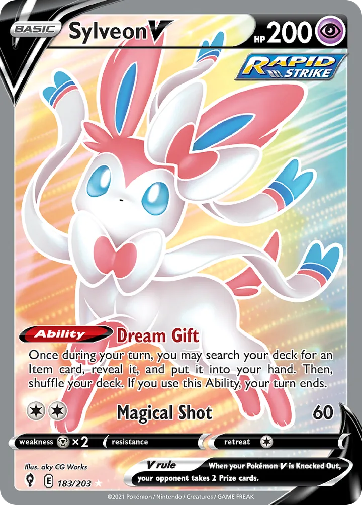 Sword & Shield—Evolving Skies 영어판 Sylveon V 183 카드 앞면
