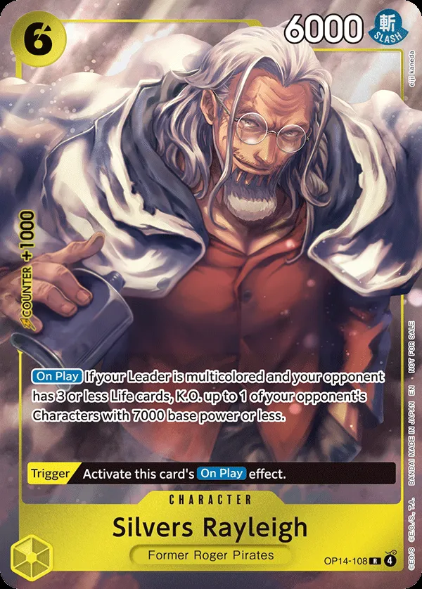 The Azure Sea's Seven 영어판 Silvers Rayleigh OP14-108 · 패럴렐 2 카드 앞면