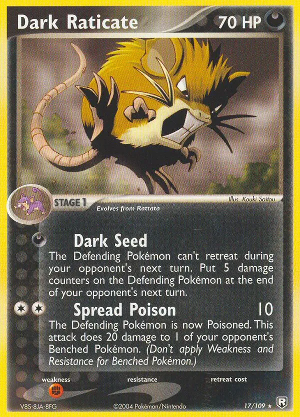 EX Team Rocket Returns 英語版 Dark Raticate 17 カード表面