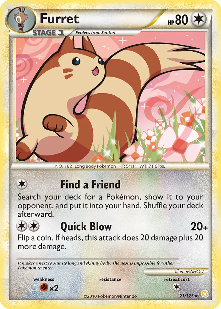 Front of Furret 21, HeartGold & SoulSilver English