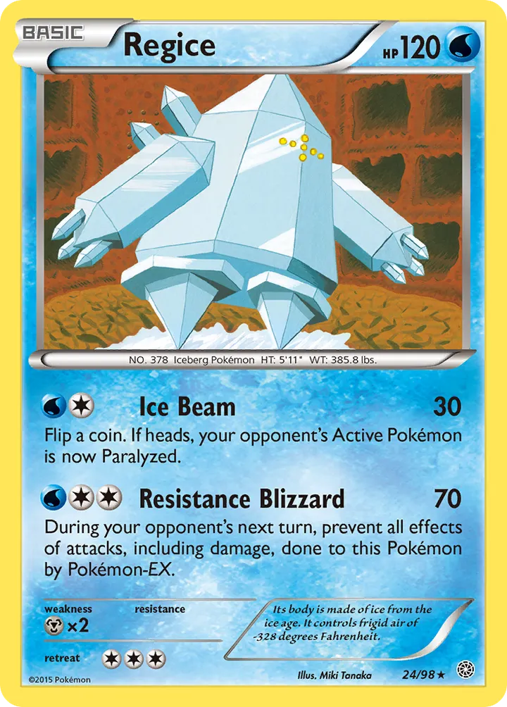 XY—Ancient Origins 영어판 Regice 24 카드 앞면