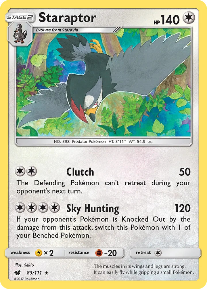 Sun & Moon—Crimson Invasion 英語版 Staraptor 83 カード表面