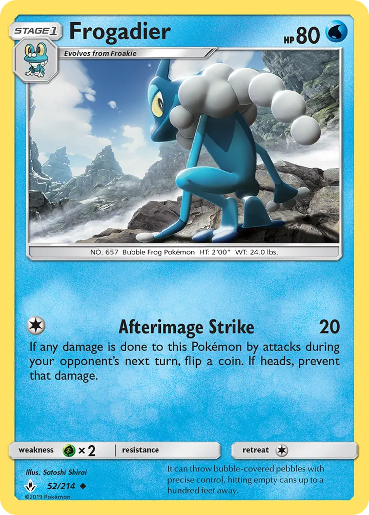 Sun & Moon—Unbroken Bonds 영어판 Frogadier 52 카드 앞면