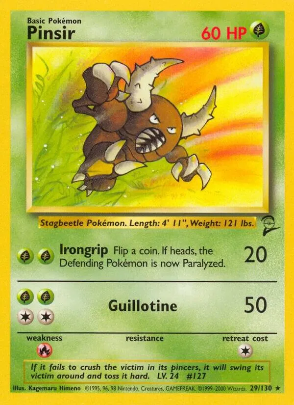 Base Set 2 영어판 Pinsir 29 카드 앞면
