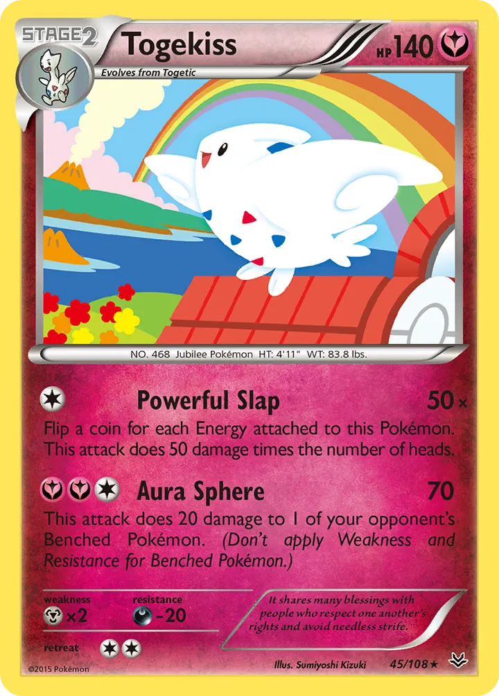 XY—Roaring Skies 英語版 Togekiss 45 カード表面