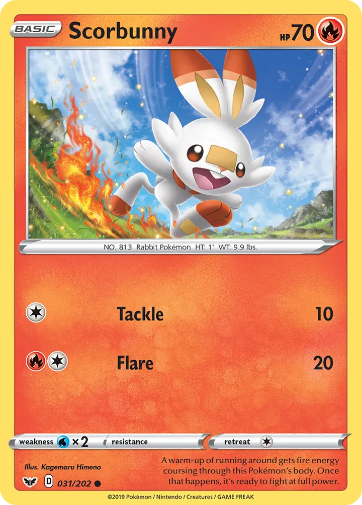 Sword & Shield 英語版 Scorbunny 31 カード表面
