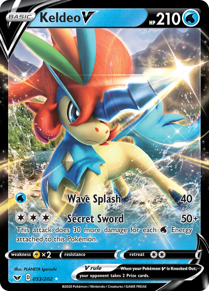 Sword & Shield 영어판 Keldeo V 53 카드 앞면