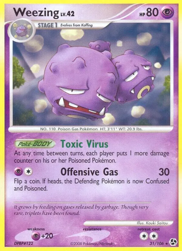Diamond & Pearl—Great Encounters 영어판 Weezing 31 카드 앞면