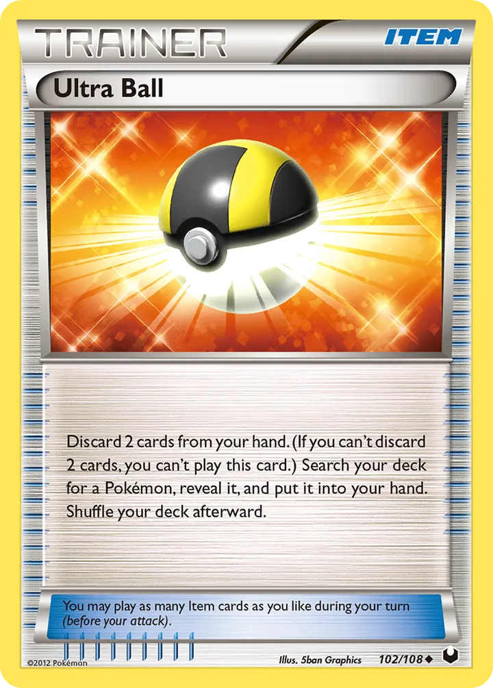 Black & White—Dark Explorers 영어판 Ultra Ball 102 카드 앞면
