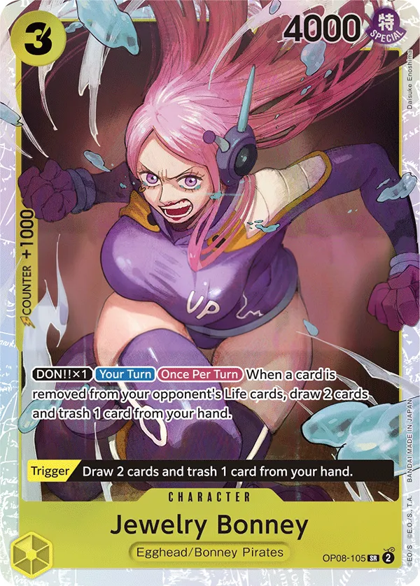 Two Legends 영어판 Jewelry Bonney OP08-105 카드 앞면