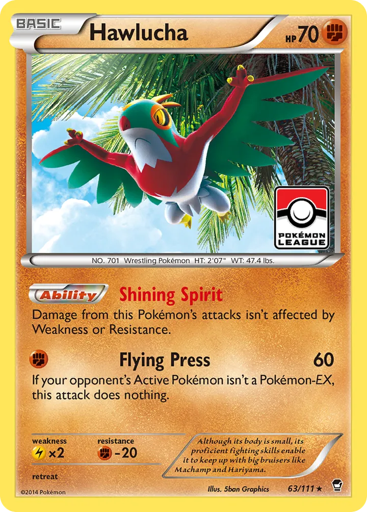 XY—Furious Fists 영어판 Hawlucha 63 카드 앞면