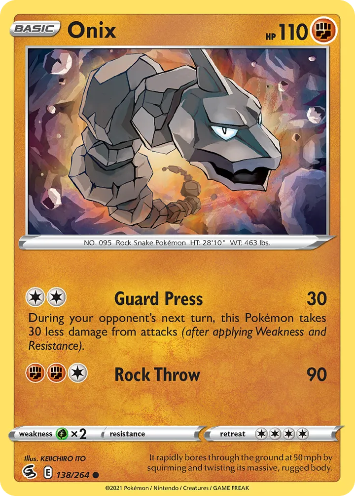 Sword & Shield—Fusion Strike 英語版 Onix 138 カード表面