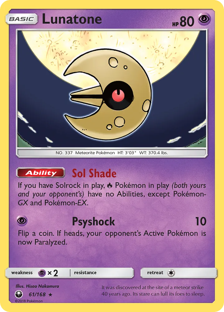 Sun & Moon—Celestial Storm 영어판 Lunatone 61 카드 앞면