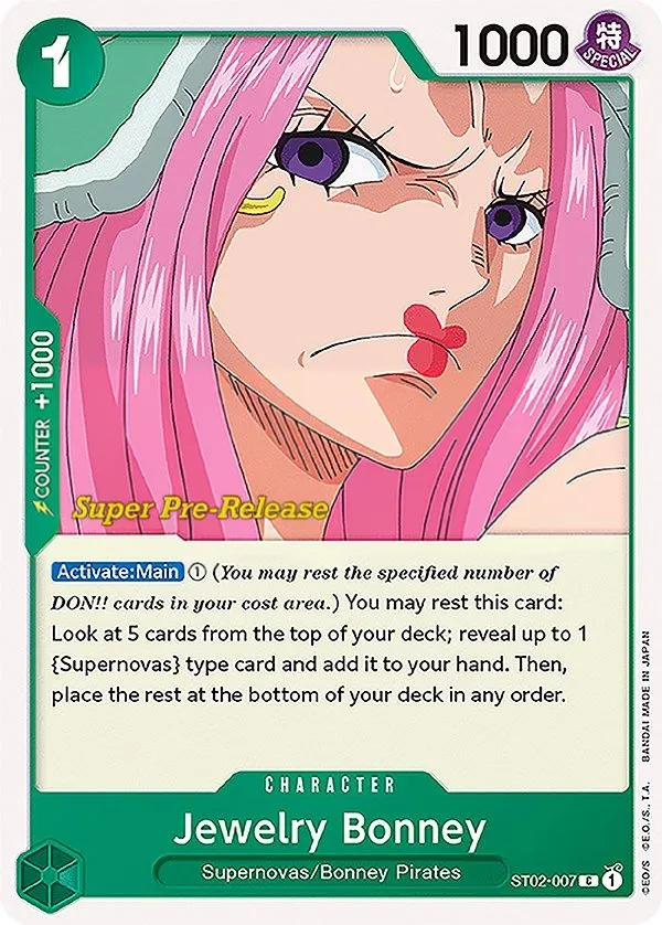 Worst Generation 英語版 Jewelry Bonney ST02-007 · プレリリース カード表面
