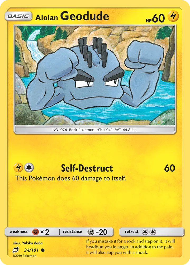 Sun & Moon—Team Up 英語版 Alolan Geodude 34 カード表面