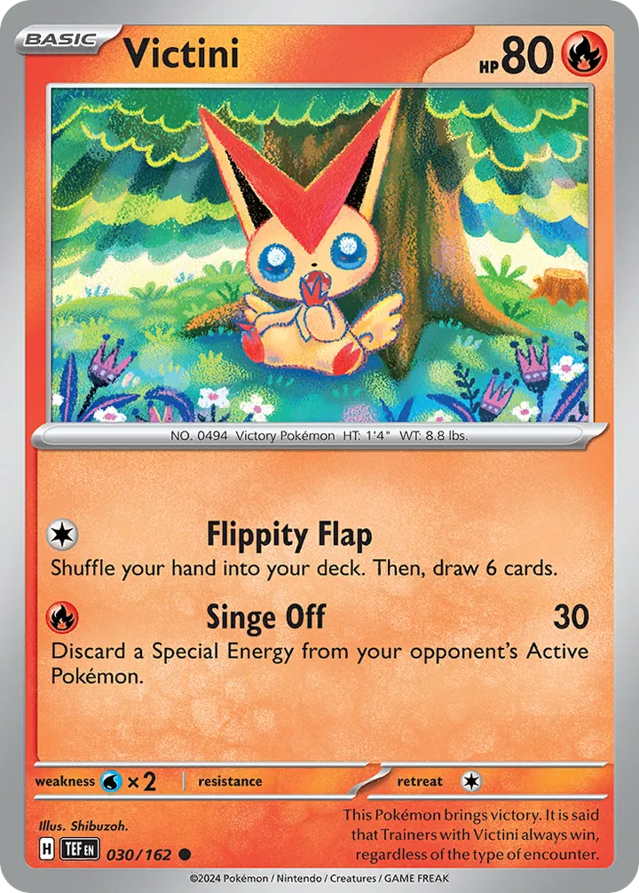 Scarlet & Violet—Temporal Forces 英語版 Victini 30 カード表面