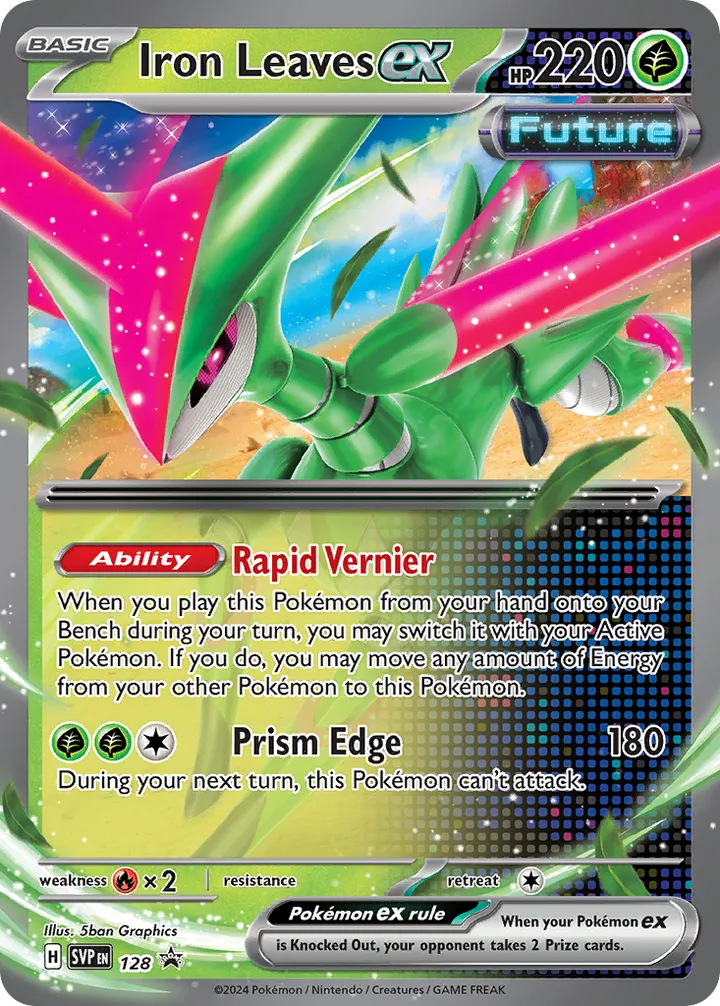 SVP Black Star Promos 英語版 Iron Leaves ex 128 カード表面