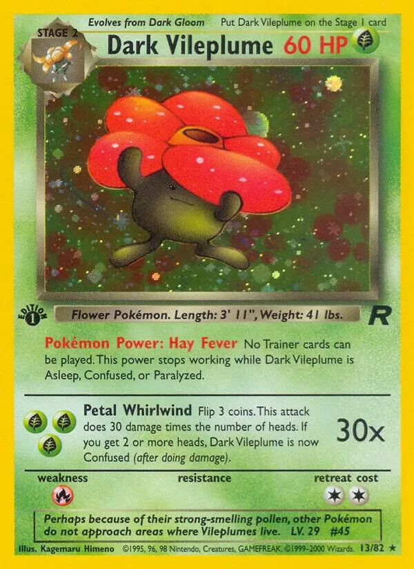 Team Rocket 英語版 Dark Vileplume 13 カード表面