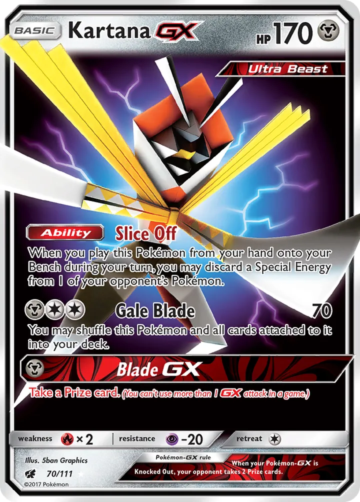 Sun & Moon—Crimson Invasion 영어판 Kartana-GX 70 카드 앞면