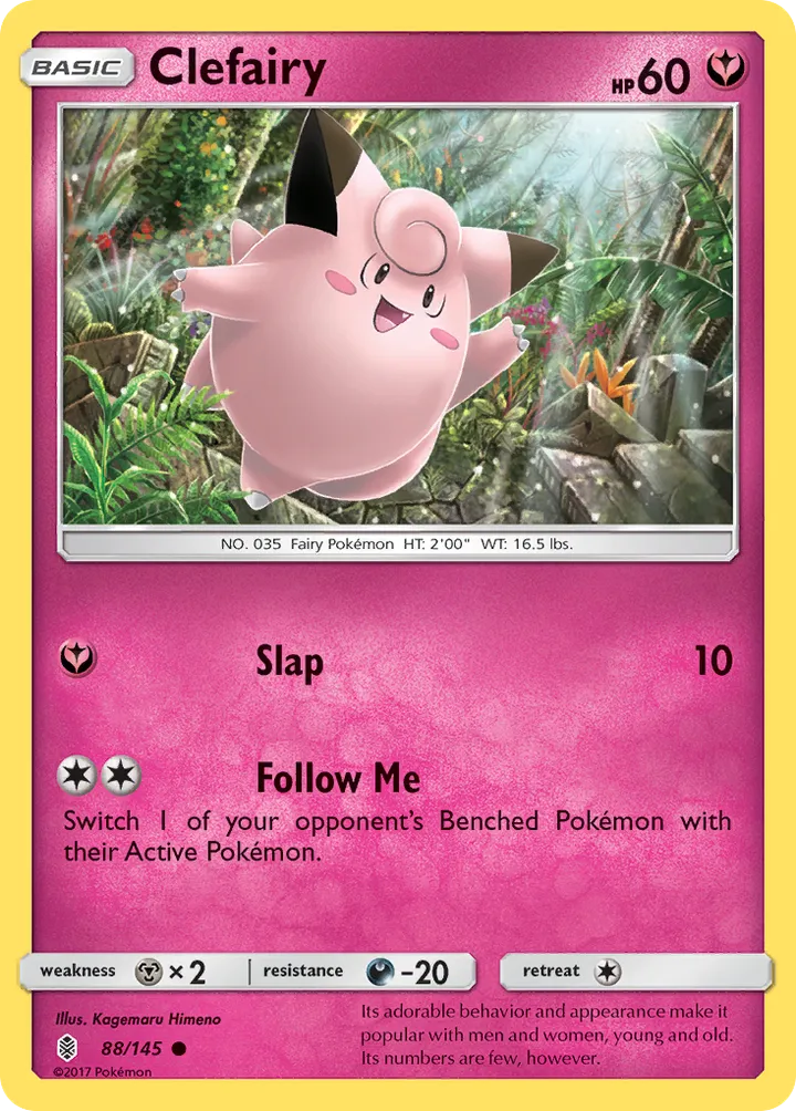 Sun & Moon—Guardians Rising 영어판 Clefairy 88 카드 앞면