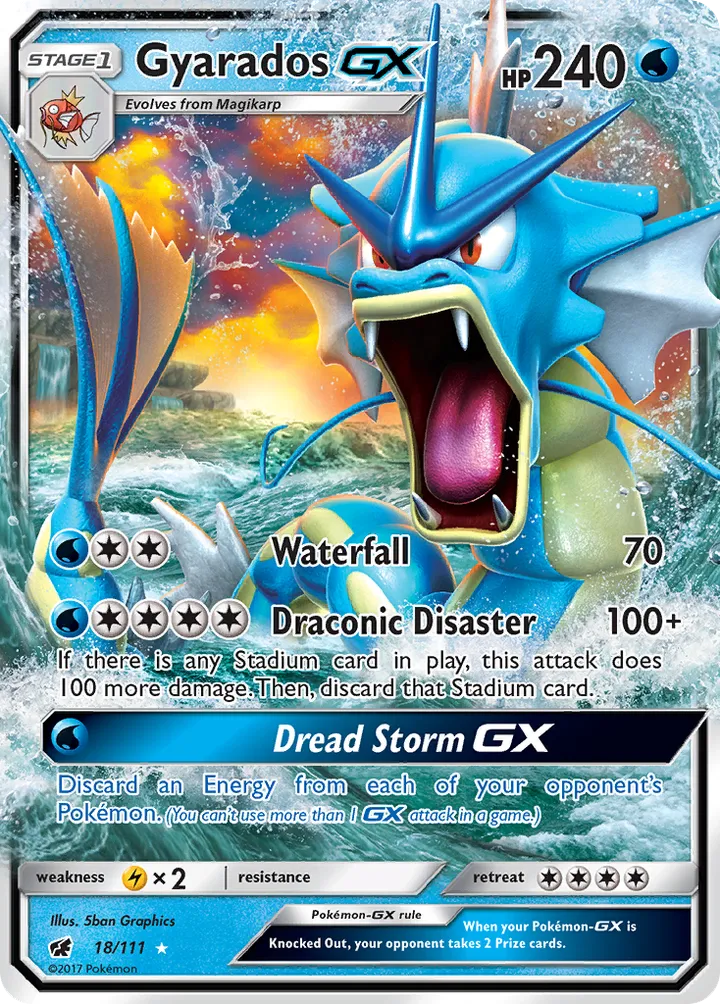 Sun & Moon—Crimson Invasion 英語版 Gyarados-GX 18 カード表面