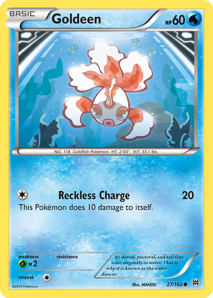 XY—BREAKthrough 영어판 Goldeen 27 카드 앞면