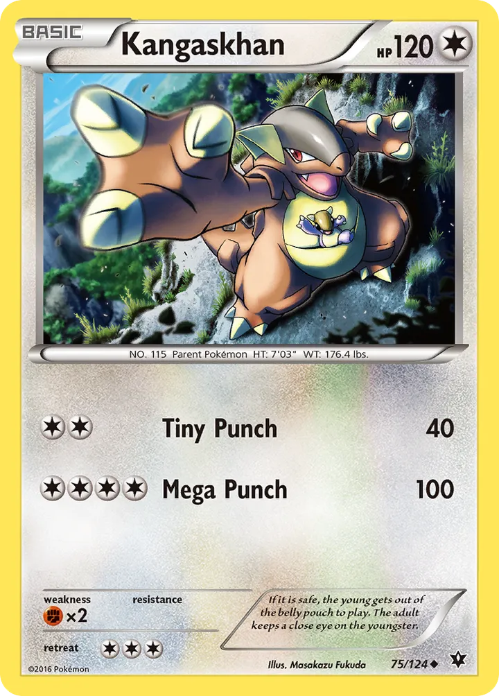 XY—Fates Collide 英語版 Kangaskhan 75 カード表面