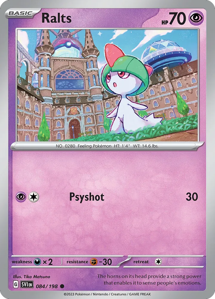 Scarlet & Violet 영어판 Ralts 84 카드 앞면