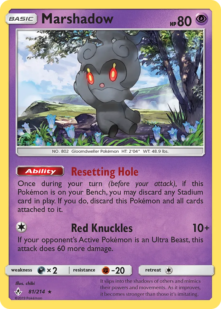 Sun & Moon—Unbroken Bonds 영어판 Marshadow 81 카드 앞면