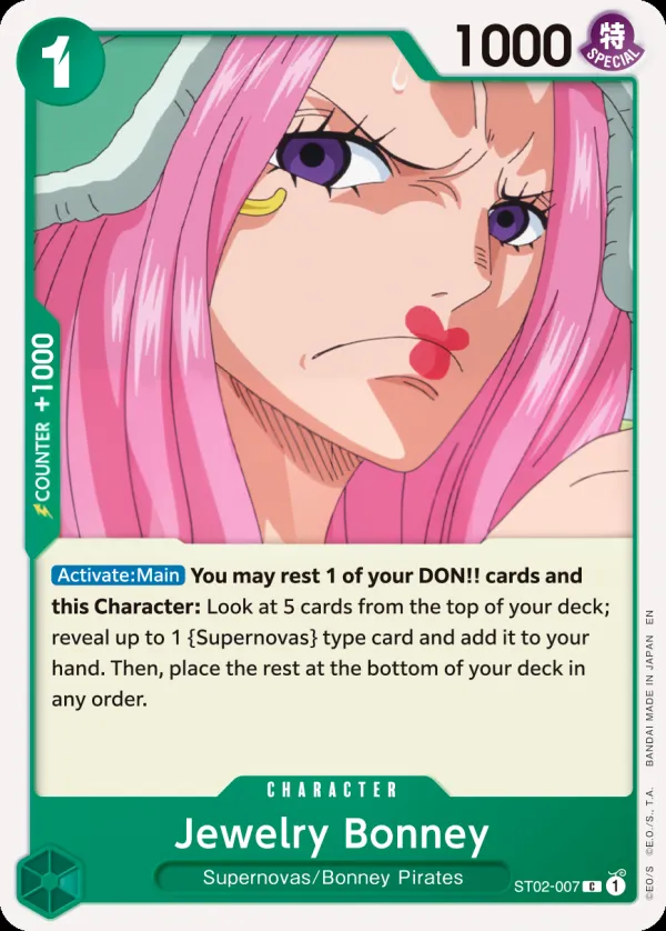Worst Generation 英語版 Jewelry Bonney ST02-007 · 再録 カード表面