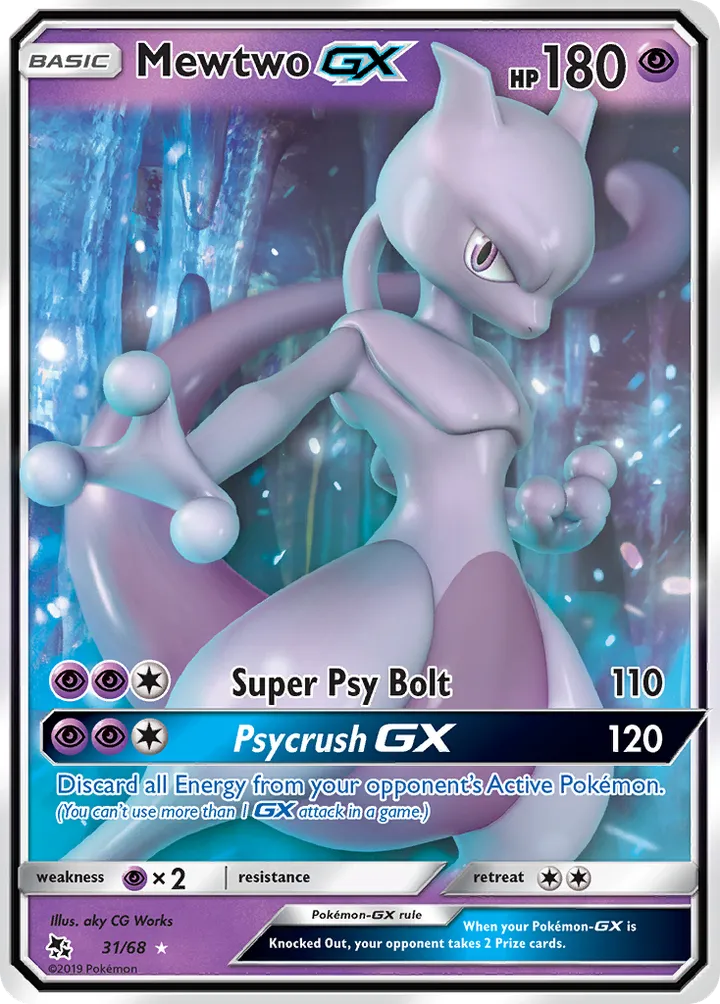 Front of Mewtwo-GX 31, Hidden Fates English